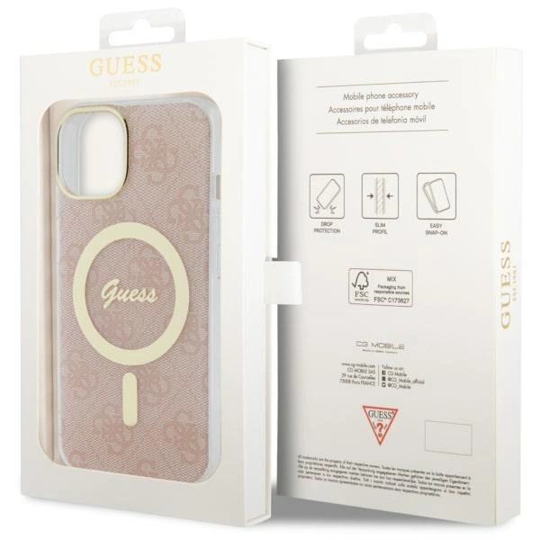 Guess GUHMP14MH4STP iPhone 14 Plus 6.7" pink/pink hardcase 4G MagSafeeng