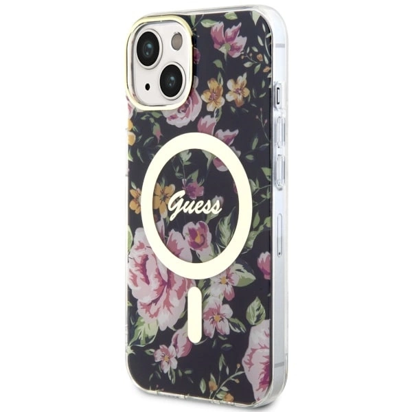 Guess GUHMP14MHCFWSK iPhone 14 Plus 6.7" black/black hardcase Flower MagSafeeng