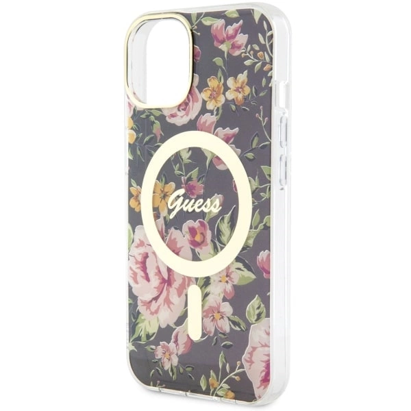 Guess GUHMP14MHCFWSK iPhone 14 Plus 6.7" black/black hardcase Flower MagSafeeng