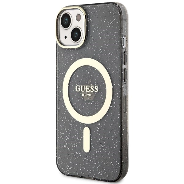 Guess GUHMP14MHCMCGK iPhone 14 Plus 6.7" black/black hardcase Glitter Gold MagSafeeng