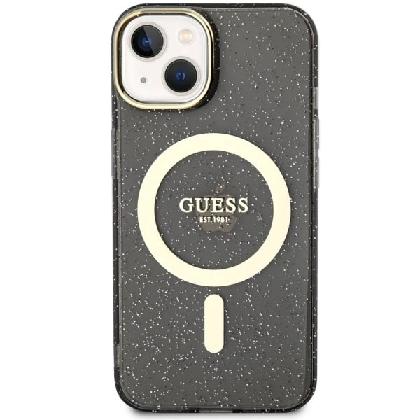 Guess GUHMP14MHCMCGK iPhone 14 Plus 6.7" black/black hardcase Glitter Gold MagSafeeng