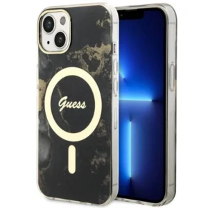 Guess GUHMP14MHTMRSK iPhone 14 Plus 6.7" black/black hardcase Golden Marble MagSafeeng