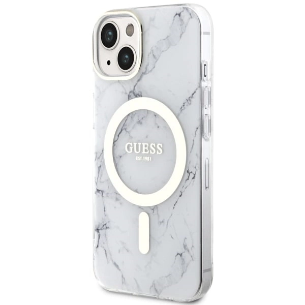 Guess GUHMP14MPCUMAH iPhone 14 Plus 6.7" white/white hardcase Marble MagSafeeng