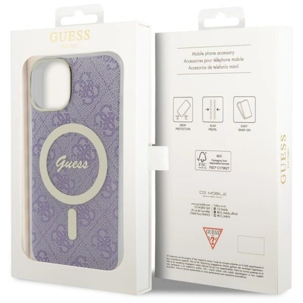 Guess 4G MagSafe case for iPhone 14 - purpleeng