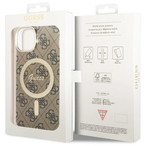 Guess 4G MagSafe case for iPhone 14 - browneng
