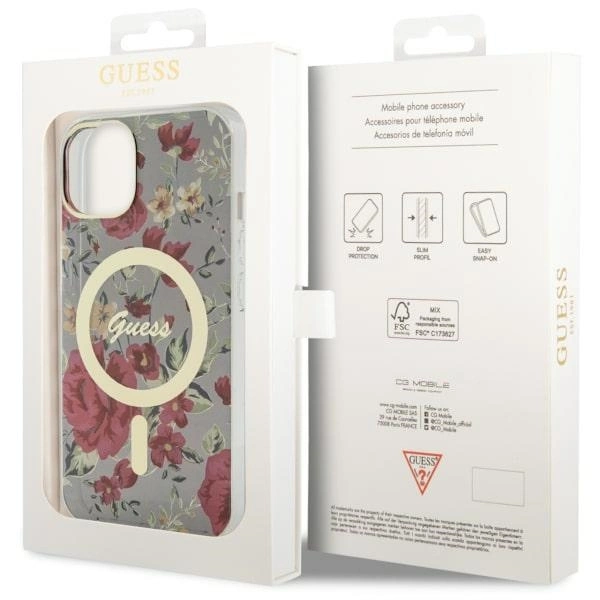 Guess Flower MagSafe case for iPhone 14 - greeneng