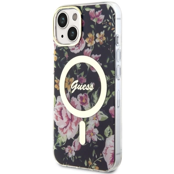 Guess Flower MagSafe case for iPhone 14 - blackeng