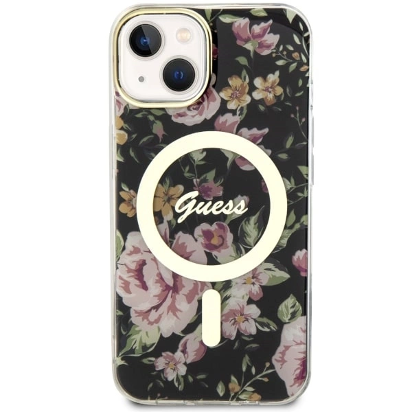 Guess Flower MagSafe case for iPhone 14 - blackeng