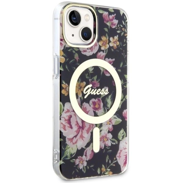 Guess Flower MagSafe case for iPhone 14 - blackeng