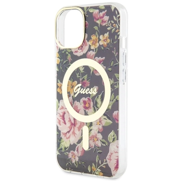 Guess Flower MagSafe case for iPhone 14 - blackeng