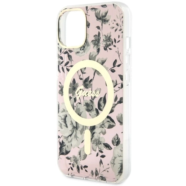 Guess Flower MagSafe case for iPhone 14 - pinkeng