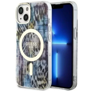 Guess Leopard MagSafe case for iPhone 14 - blueeng