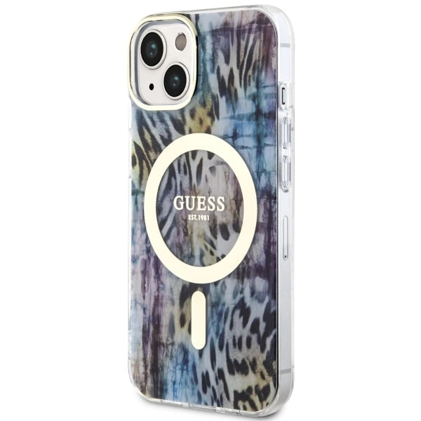 Guess Leopard MagSafe case for iPhone 14 - blueeng