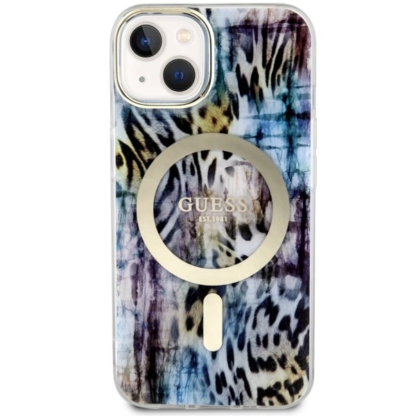 Guess Leopard MagSafe case for iPhone 14 - blueeng