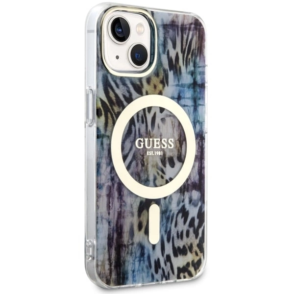 Guess Leopard MagSafe case for iPhone 14 - blueeng