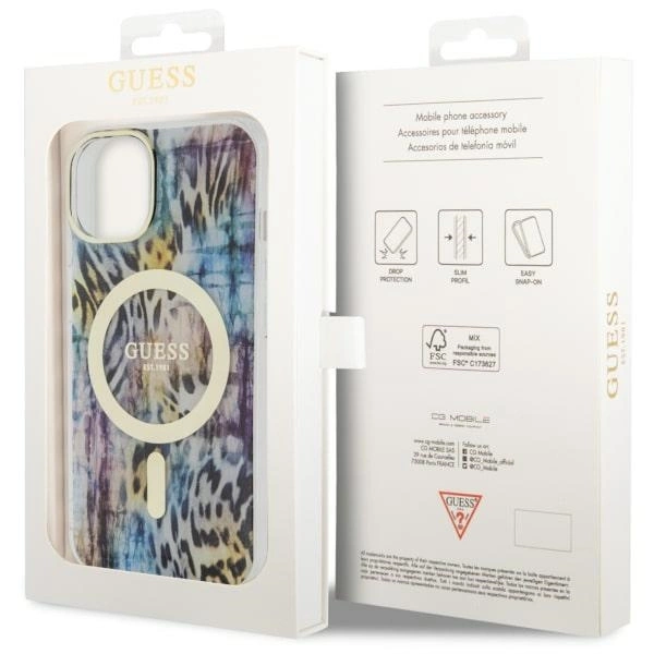 Guess Leopard MagSafe case for iPhone 14 - blueeng