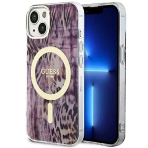Guess Leopard MagSafe case for iPhone 14 - pinkeng