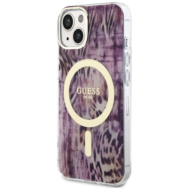 Guess Leopard MagSafe case for iPhone 14 - pinkeng