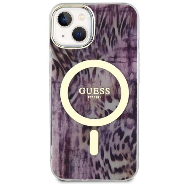 Guess Leopard MagSafe case for iPhone 14 - pinkeng