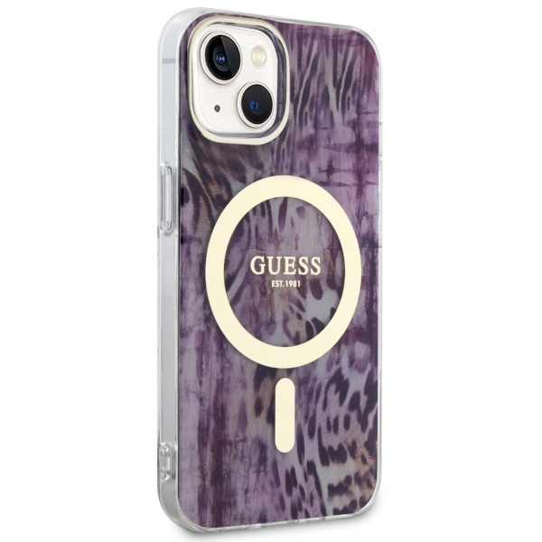 Guess Leopard MagSafe case for iPhone 14 - pinkeng