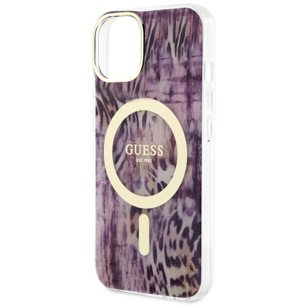 Guess Leopard MagSafe case for iPhone 14 - pinkeng
