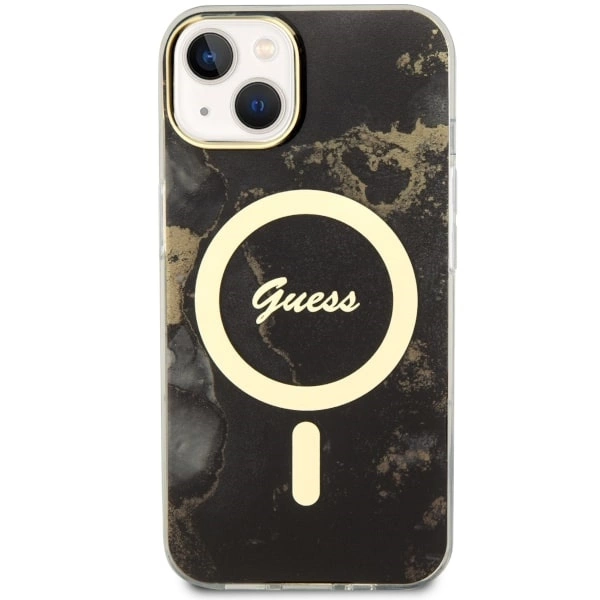 Guess GUHMP14SHTMRSK iPhone 14 6.1" black/black hardcase Golden Marble MagSafeeng