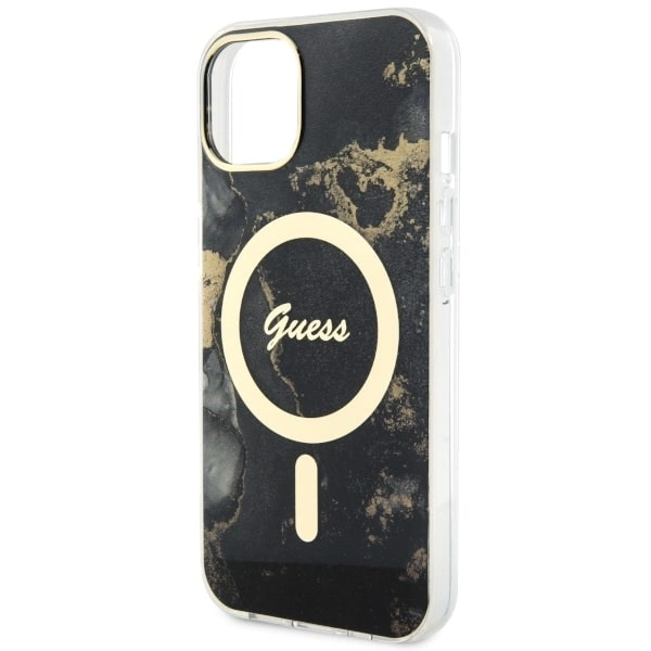 Guess GUHMP14SHTMRSK iPhone 14 6.1" black/black hardcase Golden Marble MagSafeeng