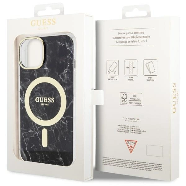 Guess GUHMP14SPCUMAK iPhone 14 6.1" black/black hardcase Marble MagSafeeng