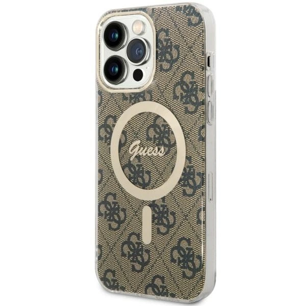 Guess GUHMP14XH4STW iPhone 14 Pro Max 6.7" brown/brown hardcase 4G MagSafeeng