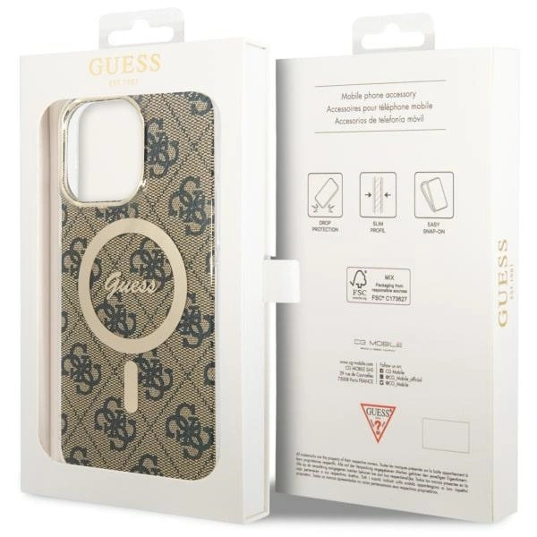 Guess GUHMP14XH4STW iPhone 14 Pro Max 6.7" brown/brown hardcase 4G MagSafeeng