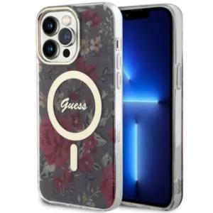 Guess GUHMP14XHCFWSA iPhone 14 Pro Max 6.7" green/khaki hardcase Flower MagSafeeng
