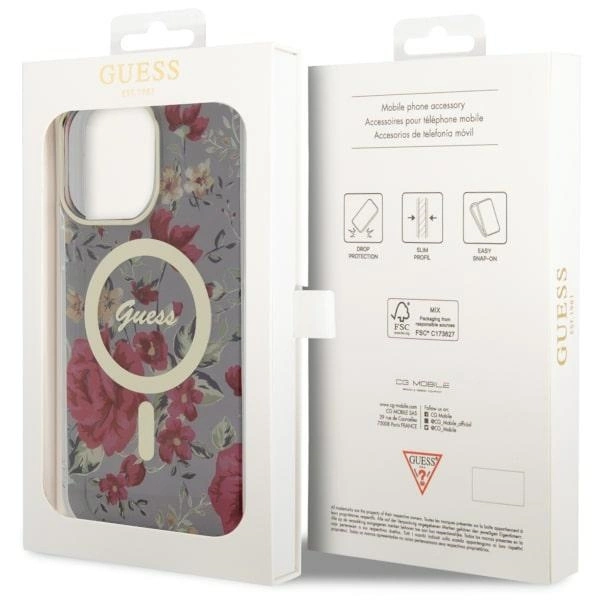 Guess GUHMP14XHCFWSA iPhone 14 Pro Max 6.7" green/khaki hardcase Flower MagSafeeng