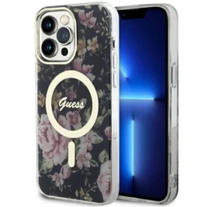 Guess GUHMP14XHCFWSK iPhone 14 Pro Max 6.7" black/black hardcase Flower MagSafeeng