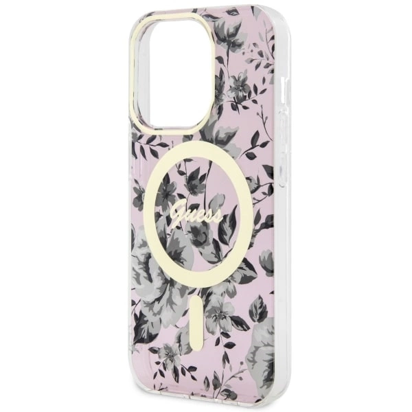Guess GUHMP14XHCFWSP iPhone 14 Pro Max 6.7" pink/pink hardcase Flower MagSafeeng