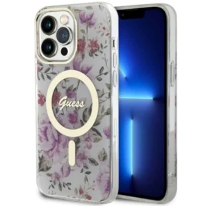 Guess GUHMP14XHCFWST iPhone 14 Pro Max 6.7" transparent hardcase Flower MagSafeeng