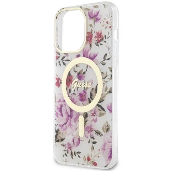Guess GUHMP14XHCFWST iPhone 14 Pro Max 6.7" transparent hardcase Flower MagSafeeng