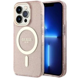 Guess GUHMP14XHCMCGP iPhone 14 Pro Max 6.7" pink/pink hardcase Glitter Gold MagSafeeng