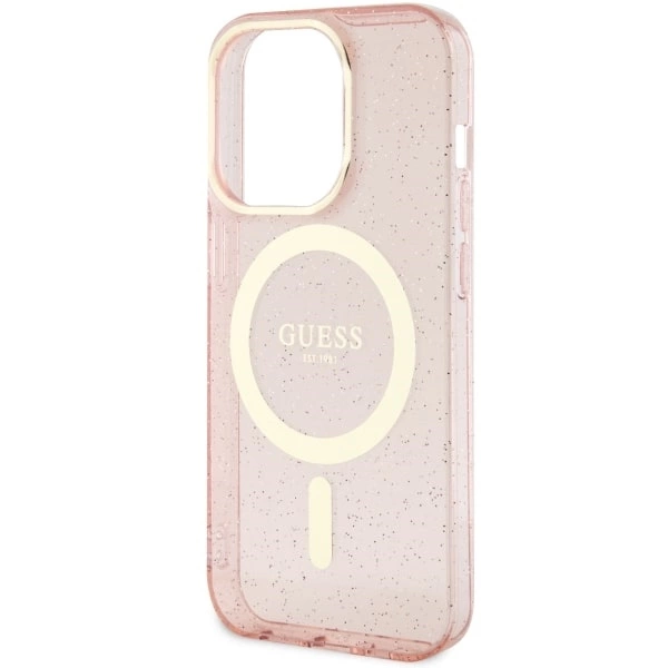 Guess GUHMP14XHCMCGP iPhone 14 Pro Max 6.7" pink/pink hardcase Glitter Gold MagSafeeng