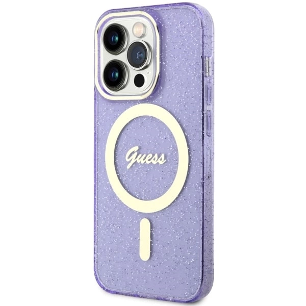 Guess GUHMP14XHCMCGU iPhone 14 Pro Max 6.7" purple/purple hardcase Glitter Gold MagSafeeng