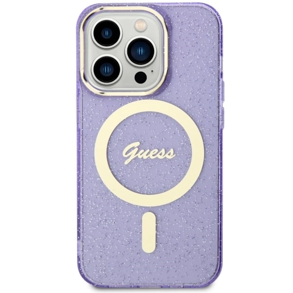 Guess GUHMP14XHCMCGU iPhone 14 Pro Max 6.7" purple/purple hardcase Glitter Gold MagSafeeng