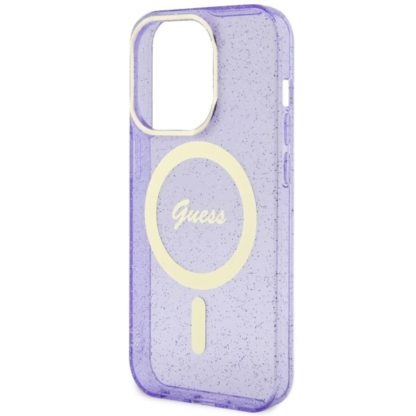 Guess GUHMP14XHCMCGU iPhone 14 Pro Max 6.7" purple/purple hardcase Glitter Gold MagSafeeng