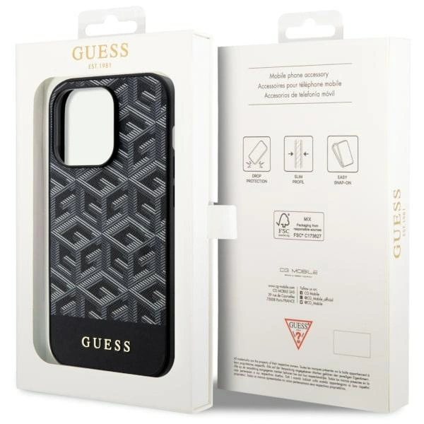 Guess GUHMP14XHGCFSEK iPhone 14 Pro Max 6.7" black/black hardcase GCube Stripes MagSafeeng
