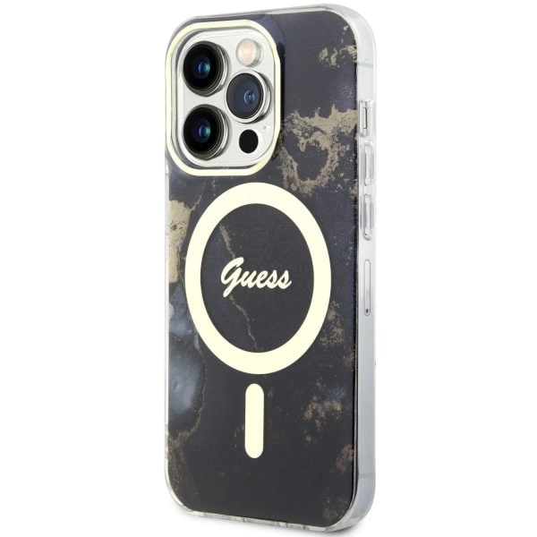 Guess GUHMP14XHTMRSK iPhone 14 Pro Max 6.7" black/black hardcase Golden Marble MagSafeeng