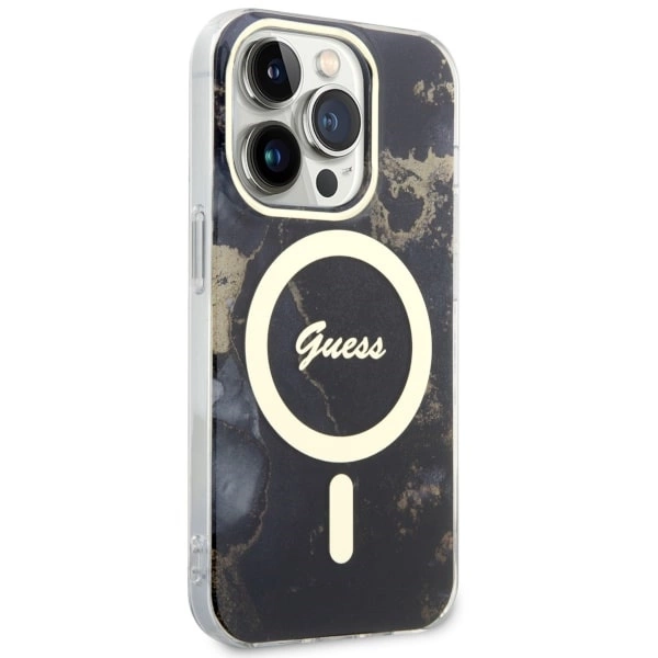 Guess GUHMP14XHTMRSK iPhone 14 Pro Max 6.7" black/black hardcase Golden Marble MagSafeeng