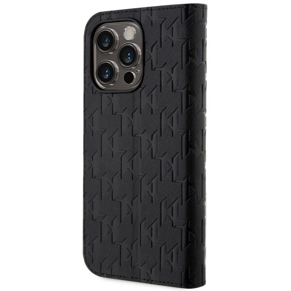 Karl Lagerfeld KLBKP14LSAKLHPK iPhone 14 Pro 6.1" bookcase black/black Saffiano Monogrameng