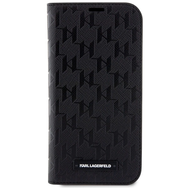 Karl Lagerfeld KLBKP14LSAKLHPK iPhone 14 Pro 6.1" bookcase black/black Saffiano Monogrameng