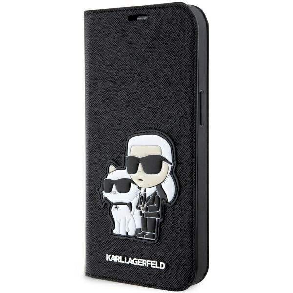 Karl Lagerfeld KLBKP14LSANKCPK iPhone 14 Pro 6.1" bookcase black/black Saffiano Karl & Choupetteeng