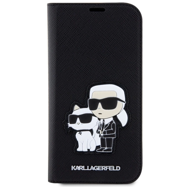 Karl Lagerfeld KLBKP14LSANKCPK iPhone 14 Pro 6.1" bookcase black/black Saffiano Karl & Choupetteeng