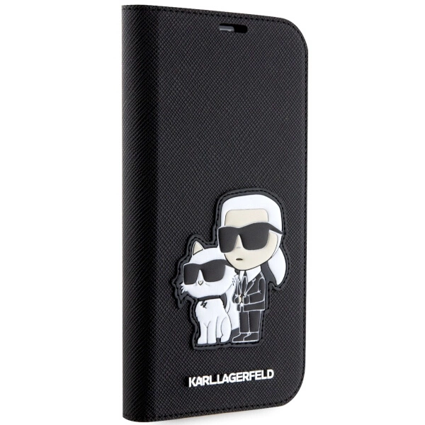 Karl Lagerfeld KLBKP14LSANKCPK iPhone 14 Pro 6.1" bookcase black/black Saffiano Karl & Choupetteeng