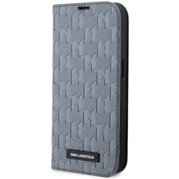 Karl Lagerfeld KLBKP14XSAKLHPG iPhone 14 Pro Max 6.7" bookcase silver/silver Saffiano Monogrameng